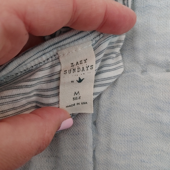 DONATED 💜 3/$18 LAZY SUNDAYS peplum striped top - Picture 6 of 7